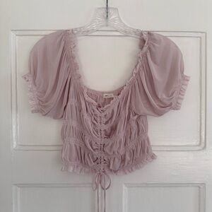 Garage Light Pink Ruffled Blouse